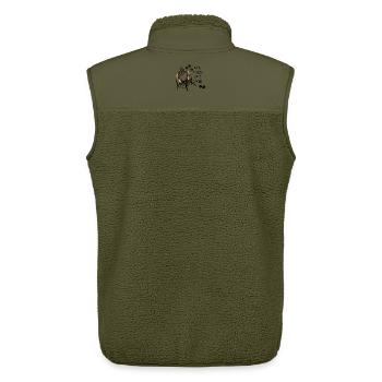 Weniger Stress Mehr Kaffee - Unisex Sherpaweste von Stanley/Stella - Khaki - Hinten - AI Model Male 178 light (178cm)