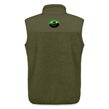 Brasilia Brasilien Flagge Skyline Silhouette Reisen - Unisex Sherpaweste von Stanley/Stella - Khaki - Hinten - AI Model Male 178 light (178cm)
