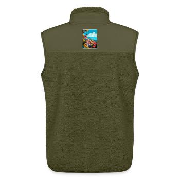 Viana Do Castelo Portugal Vintage Reiseposter - Unisex Sherpaweste von Stanley/Stella - Khaki - Hinten - AI Model Male 178 light (178cm)