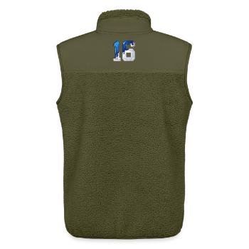 NO. 16 NUMBER 16 BLUE WHITE 16TH BIRTHDAY - Unisex Sherpa Gilet by Stanley/Stella - khaki - Back - AI Model Male 178 light (178cm)