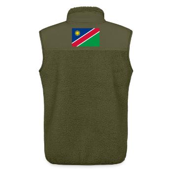 Namibia - Unisex Sherpaweste von Stanley/Stella - Khaki - Hinten - AI Model Male 178 light (178cm)