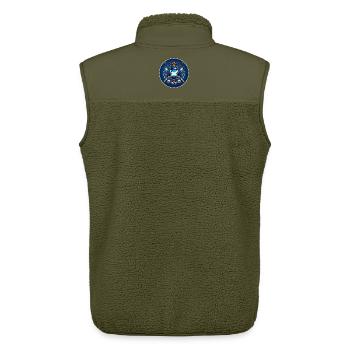 Logo de l’Écosse - Veste sans manches sherpa unisexe Stanley/Stella - kaki - Dos - AI Model Male 178 light (178cm)