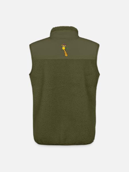 Cute Giraffe - Unisex Sherpa Gilet by Stanley/Stella - khaki