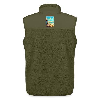 Zandvoort Niederlande Vintage Reiseplakat WPA - Unisex Sherpaweste von Stanley/Stella - Khaki - Hinten - AI Model Male 178 light (178cm)