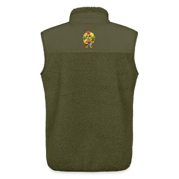 Lustige Wachtel Sommer Strand Sonnenbrille Hawaiianisch - Unisex Sherpaweste von Stanley/Stella - Khaki - Hinten - AI Model Male 178 light (178cm)