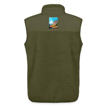 Antikes Korinth Griechenland Vintage Reiseposter WPA - Unisex Sherpaweste von Stanley/Stella - Khaki - Hinten - AI Model Male 178 light (178cm)