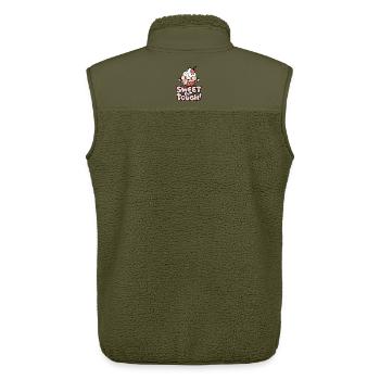 Sweet But Tough! - Unisex Sherpa Gilet by Stanley/Stella - khaki - Back - AI Model Male 178 light (178cm)