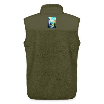 Reichenbach Falls Switzerland Travel Poster WPA - Unisex Sherpa Gilet by Stanley/Stella - khaki - Back - AI Model Male 178 light (178cm)