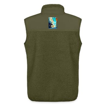 Arles France Vintage Travel Poster WPA Souvenir - Unisex Sherpa Gilet by Stanley/Stella - khaki - Back - AI Model Male 178 light (178cm)
