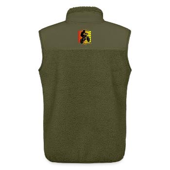 Mountainbike Mountainbiker - Unisex Sherpaweste von Stanley/Stella - Khaki - Hinten - AI Model Male 178 light (178cm)