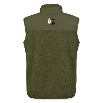 Only a boy who loves seagulls saying gift - Unisex Sherpa Gilet by Stanley/Stella - khaki - Back - AI Model Male 178 light (178cm)
