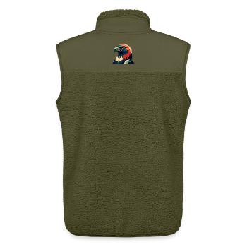 Falke Cartoon Figur Buntes Haustier Tier - Unisex Sherpaweste von Stanley/Stella - Khaki - Hinten - AI Model Male 178 light (178cm)