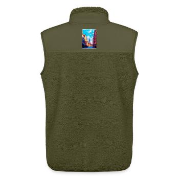 Pilsen Tschechische Republik Vintage Reiseplakat WPA Kunst - Unisex Sherpaweste von Stanley/Stella - Khaki - Hinten - AI Model Male 178 light (178cm)