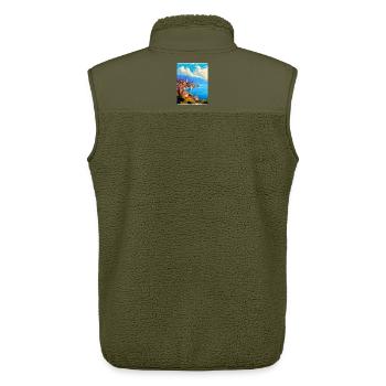 Ohrid North Macedonia Vintage Travel Poster WPA - Unisex Sherpa Gilet by Stanley/Stella - khaki - Back - AI Model Male 178 light (178cm)