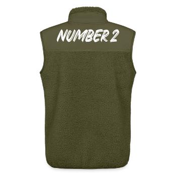 Numéro 2 - deux - deuxième - deuxième - 2 - numéro 2 - Veste sans manches sherpa unisexe Stanley/Stella - kaki - Dos - AI Model Male 178 light (178cm)