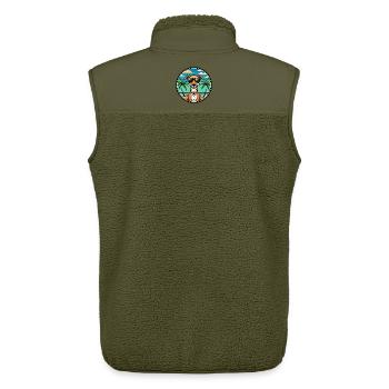 Azawakh Dog Breed Cartoon Sunglasses Beach - Unisex Sherpa Gilet by Stanley/Stella - khaki - Back - AI Model Male 178 light (178cm)