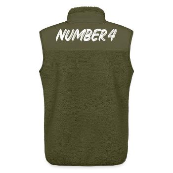 Number 4 - vier - vierter - vierte - 4 - Nummer 4 - Unisex Sherpaweste von Stanley/Stella - Khaki - Hinten - AI Model Male 178 light (178cm)