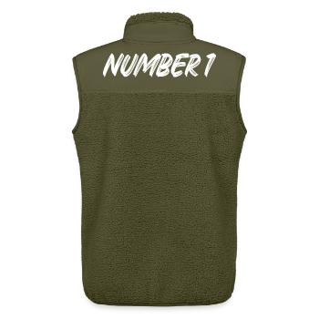 Numéro 1 - un - premier - premier - 1 - numéro 1 - Veste sans manches sherpa unisexe Stanley/Stella - kaki - Dos - AI Model Male 178 light (178cm)