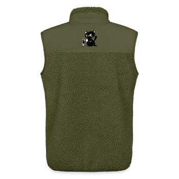 Katze - Unisex Sherpaweste von Stanley/Stella - Khaki - Hinten - AI Model Male 178 light (178cm)