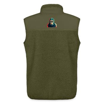 Gorilla Cartoon Figur Buntes Haustier Tier - Unisex Sherpaweste von Stanley/Stella - Khaki - Hinten - AI Model Male 178 light (178cm)