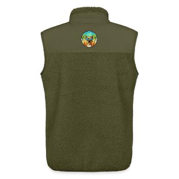 Dänische Broholmer Hunderasse Cartoon Sonnenbrille Strand - Unisex Sherpaweste von Stanley/Stella - Khaki - Hinten - AI Model Male 178 light (178cm)
