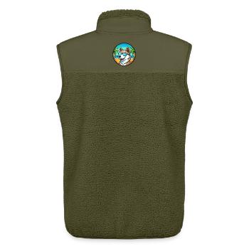 Russisch Europäischer Laika Hund Rasse Cartoon Strand - Unisex Sherpaweste von Stanley/Stella - Khaki - Hinten - AI Model Male 178 light (178cm)