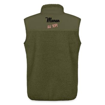 FÊTE DES MÈRES. BONNE FÊTE MAMAN. MAMAN - Veste sans manches sherpa unisexe Stanley/Stella - kaki - Dos - AI Model Male 178 light (178cm)