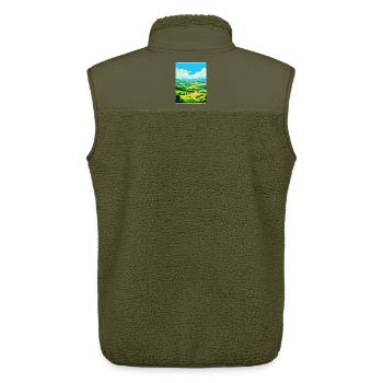 Camel Valley Cornwall England Großbritannien Reiseplakat WPA - Unisex Sherpaweste von Stanley/Stella - Khaki - Hinten - AI Model Male 178 light (178cm)