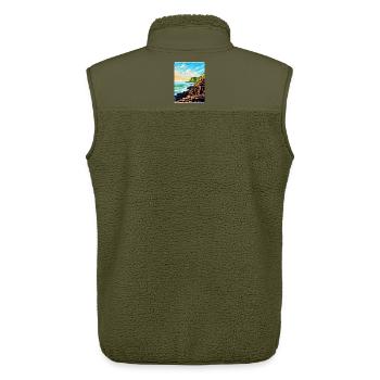 Giant Causeway Irland Uk Reiseposter Souvenir - Unisex Sherpaweste von Stanley/Stella - Khaki - Hinten - AI Model Male 178 light (178cm)