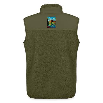 Hever Castle England Uk Travel Poster Souvenir WPA - Unisex Sherpa Gilet by Stanley/Stella - khaki - Back - AI Model Male 178 light (178cm)