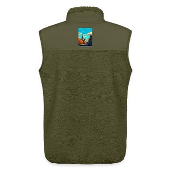 Liverpool England Uk Reise Poster Souvenir WPA - Unisex Sherpaweste von Stanley/Stella - Khaki - Hinten - AI Model Male 178 light (178cm)