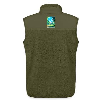 Hyde Park London England Uk Travel Poster Souvenir - Unisex Sherpa Gilet by Stanley/Stella - khaki - Back - AI Model Male 178 light (178cm)
