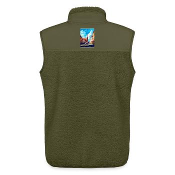 Ostrava Tschechische Republik Vintage Reiseposter WPA - Unisex Sherpaweste von Stanley/Stella - Khaki - Hinten - AI Model Male 178 light (178cm)