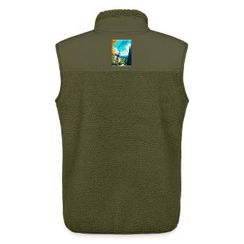 Baden Baden Deutschland Vintage Reiseplakat Souvenir - Unisex Sherpaweste von Stanley/Stella - Khaki - Hinten - AI Model Male 178 light (178cm)