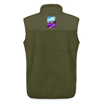 Provence France Vintage Travel Poster Souvenir WPA - Unisex Sherpa Gilet by Stanley/Stella - khaki - Back - AI Model Male 178 light (178cm)