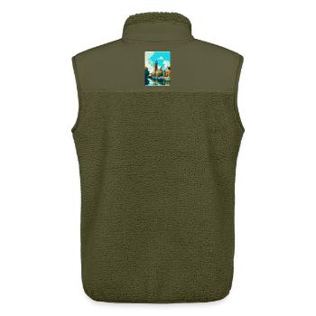 Lubeck Germany Vintage Travel Poster Souvenir WPA - Unisex Sherpa Gilet by Stanley/Stella - khaki - Back - AI Model Male 178 light (178cm)