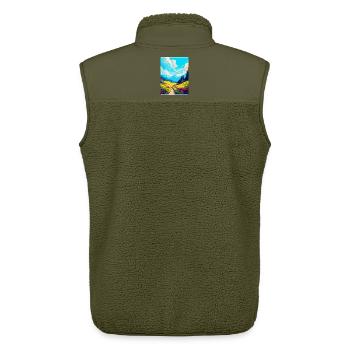 Schrattenfluh Schweiz Vintage Reiseplakat - Unisex Sherpaweste von Stanley/Stella - Khaki - Hinten - AI Model Male 178 light (178cm)