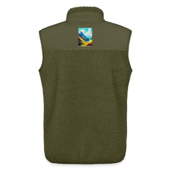 Brienzer Rothorn Schweiz Vintage Reiseplakat - Unisex Sherpaweste von Stanley/Stella - Khaki - Hinten - AI Model Male 178 light (178cm)