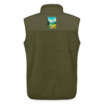 Durmitor-Nationalpark Montenegro Reiseplakat - Unisex Sherpaweste von Stanley/Stella - Khaki - Hinten - AI Model Male 178 light (178cm)
