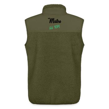 MEISTER. GELIEBTE. VIELEN DANK - Unisex Sherpaweste von Stanley/Stella - Khaki - Hinten - AI Model Male 178 light (178cm)