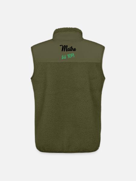 MAITRE. MAÎTRESSE. MERCI - Veste sans manches sherpa unisexe Stanley/Stella - kaki