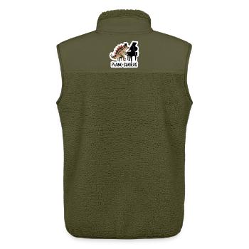 Pianosaurus Dino Piano Player - Unisex Sherpa Gilet by Stanley/Stella - khaki - Back - AI Model Male 178 light (178cm)
