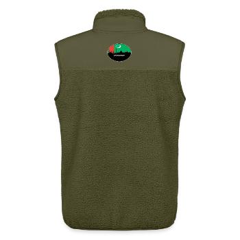 Aschgabat Turkmenistan-Flaggen-Skyline-Schattenbild Trav - Unisex Sherpaweste von Stanley/Stella - Khaki - Hinten - AI Model Male 178 light (178cm)