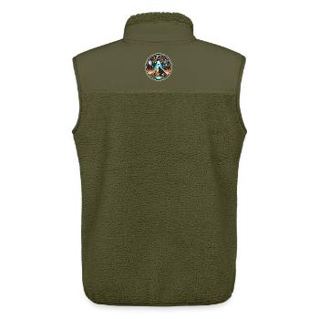 Ufo Alien Pyramids Logo - Unisex Sherpa Gilet by Stanley/Stella - khaki - Back - AI Model Male 178 light (178cm)