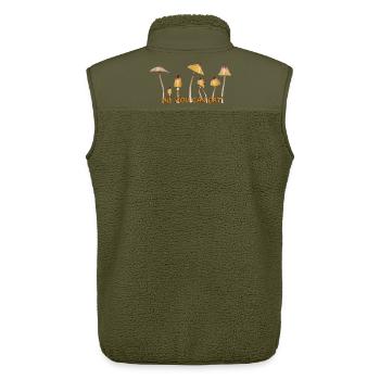 Magic Mushrooms Zauberpilze Psylos Pilze Party Fun - Unisex Sherpa Gilet by Stanley/Stella - khaki - Back - AI Model Male 178 light (178cm)