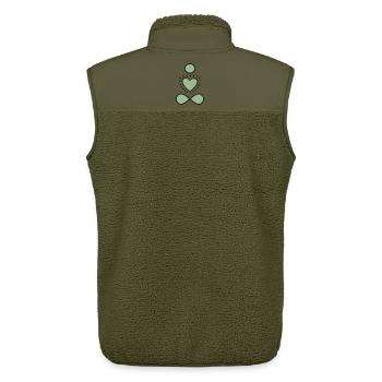 Mint Heart Infinity Emblem - Unisex Sherpa Gilet by Stanley/Stella - khaki - Back - AI Model Male 178 light (178cm)