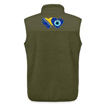 Bosnia Nazarpearl flag used - Unisex Sherpa Gilet by Stanley/Stella - khaki - Back - AI Model Male 178 light (178cm)
