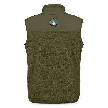 Je m en bats les couches - Veste sans manches sherpa unisexe Stanley/Stella - kaki - Dos - AI Model Male 178 light (178cm)