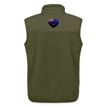 Perth Australien Flagge Skyline Reise Souvenir - Unisex Sherpaweste von Stanley/Stella - Khaki - Hinten - AI Model Male 178 light (178cm)