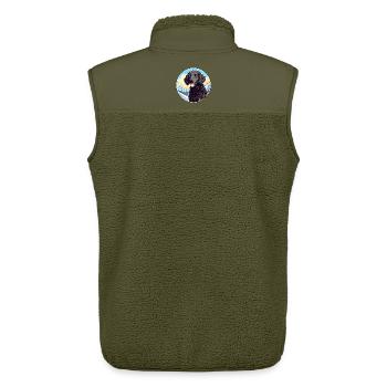 Lockige beschichtete Retriever-Hunderasse Karikatur Kawaii Wa - Unisex Sherpaweste von Stanley/Stella - Khaki - Hinten - AI Model Male 178 light (178cm)
